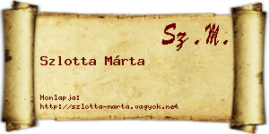 Szlotta Márta névjegykártya