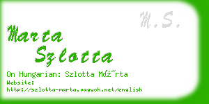 marta szlotta business card